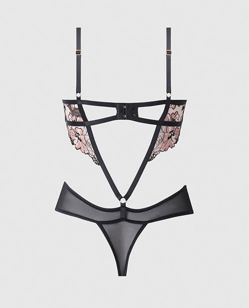 lace teddy black